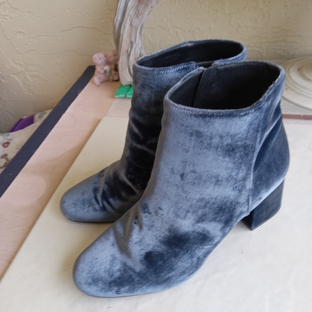 COPY - Via Spiga Deep Blue Velvet Booties